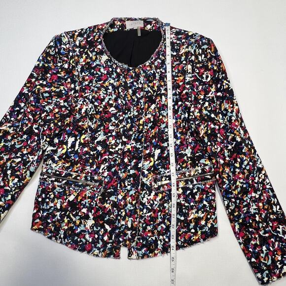 1.STATE Jacket Womens Large Tweed Zip Front Lined Textured Boho - Picture 11 of 14